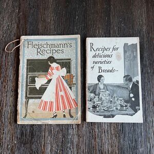 Fleischmann's Recipes Book 1916 & Recipes For Delicious Varieties of Breads 1928